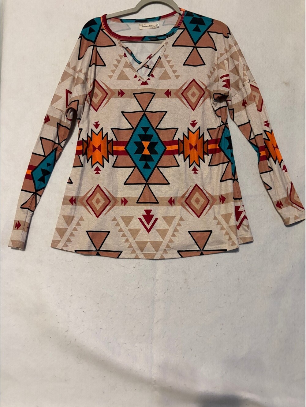Southern Stitch Women's Long Sleeve Geometric Print Top Size Small